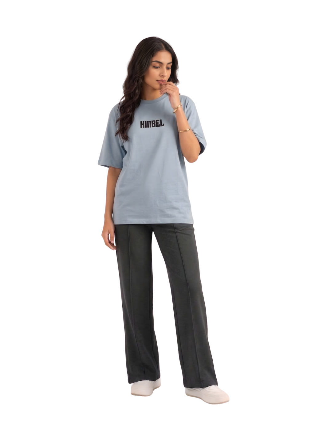 Womens Oversized Sky Blue Tees