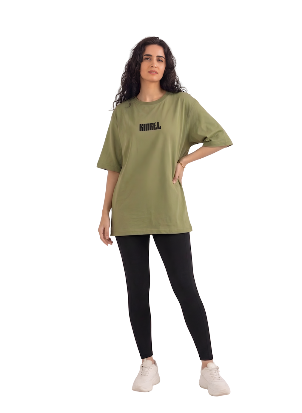 Womens Oversized Green Olive Tees