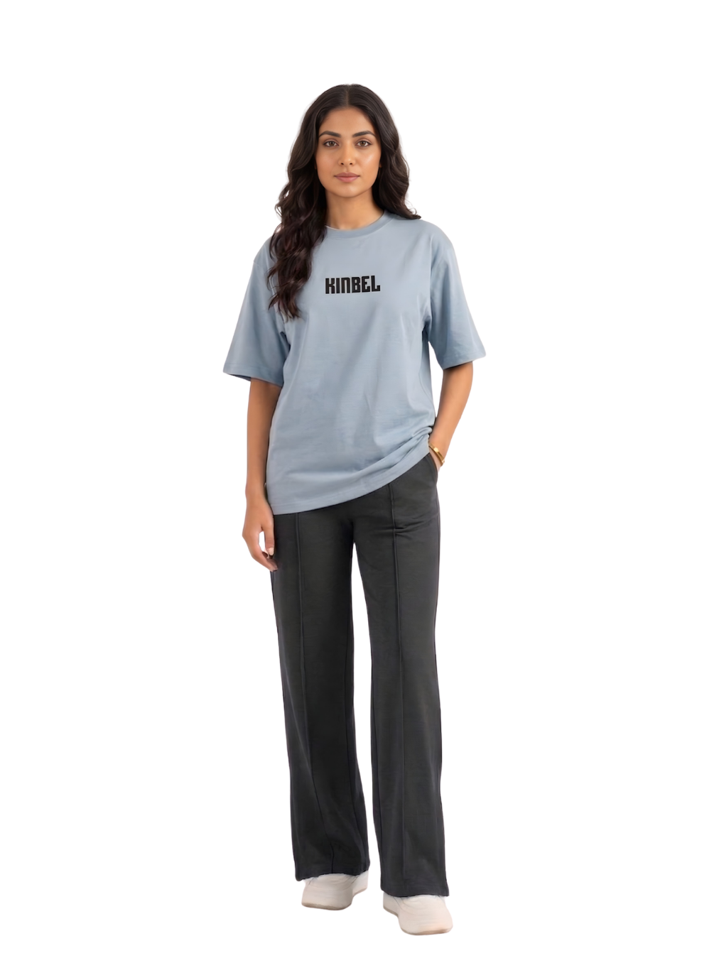 Womens Oversized Sky Blue Tees