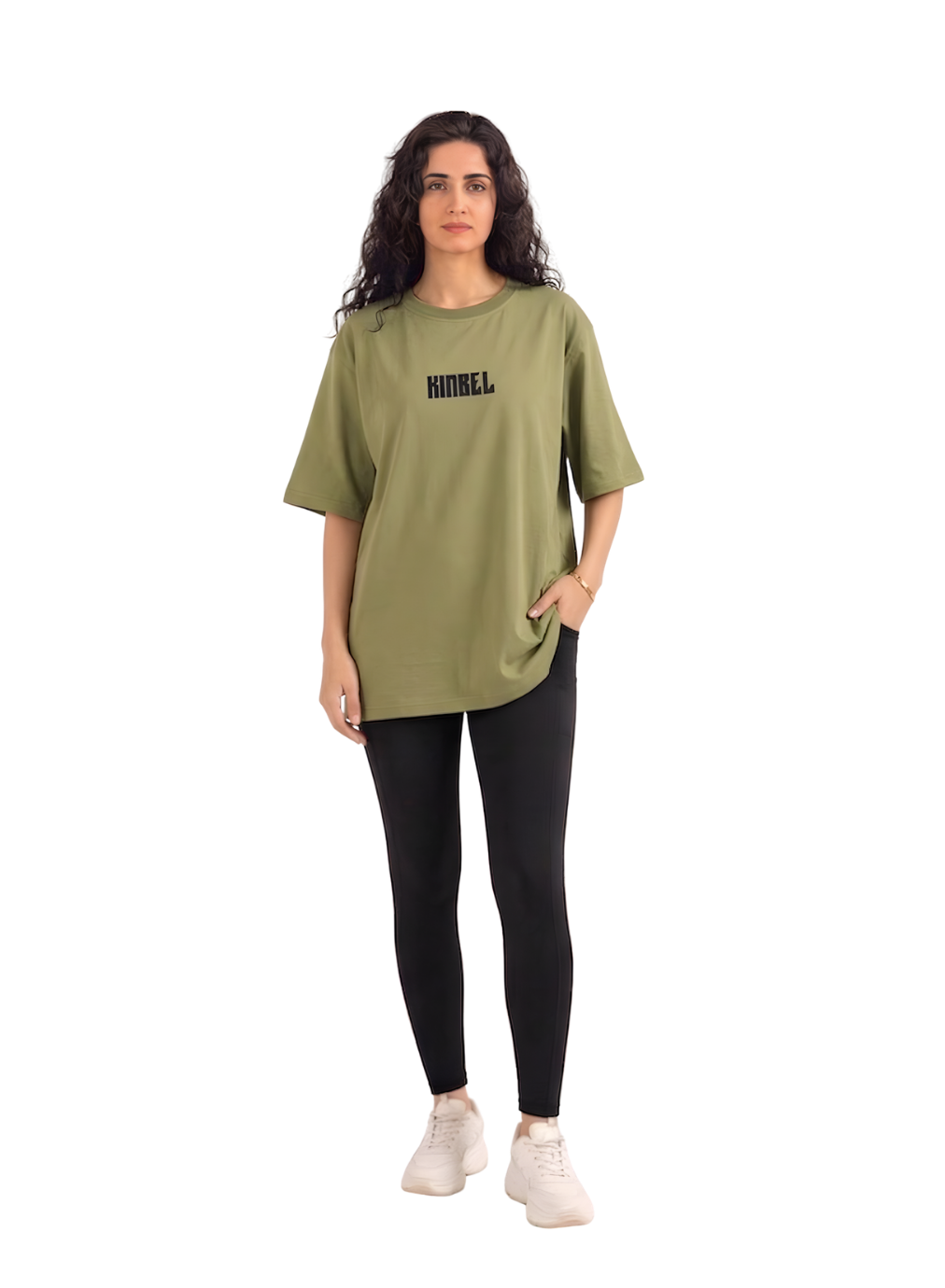 Womens Oversized Green Olive Tees